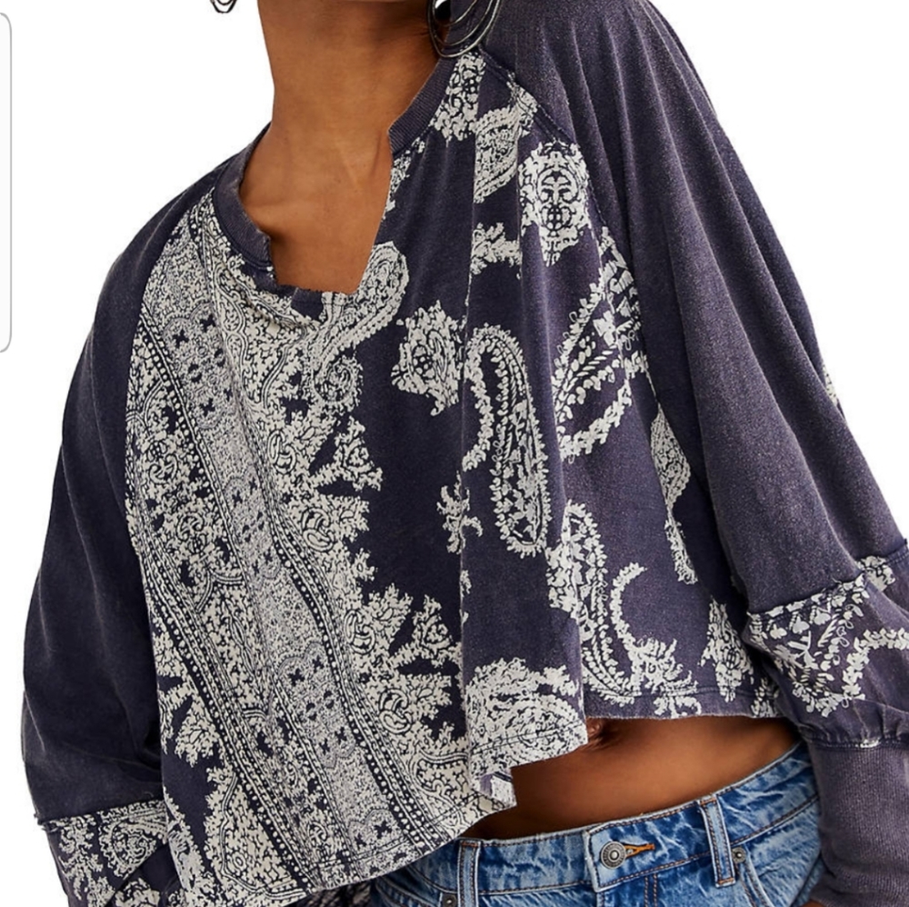Free People  - True Perfection T-Shirt - Smoky Sapphire